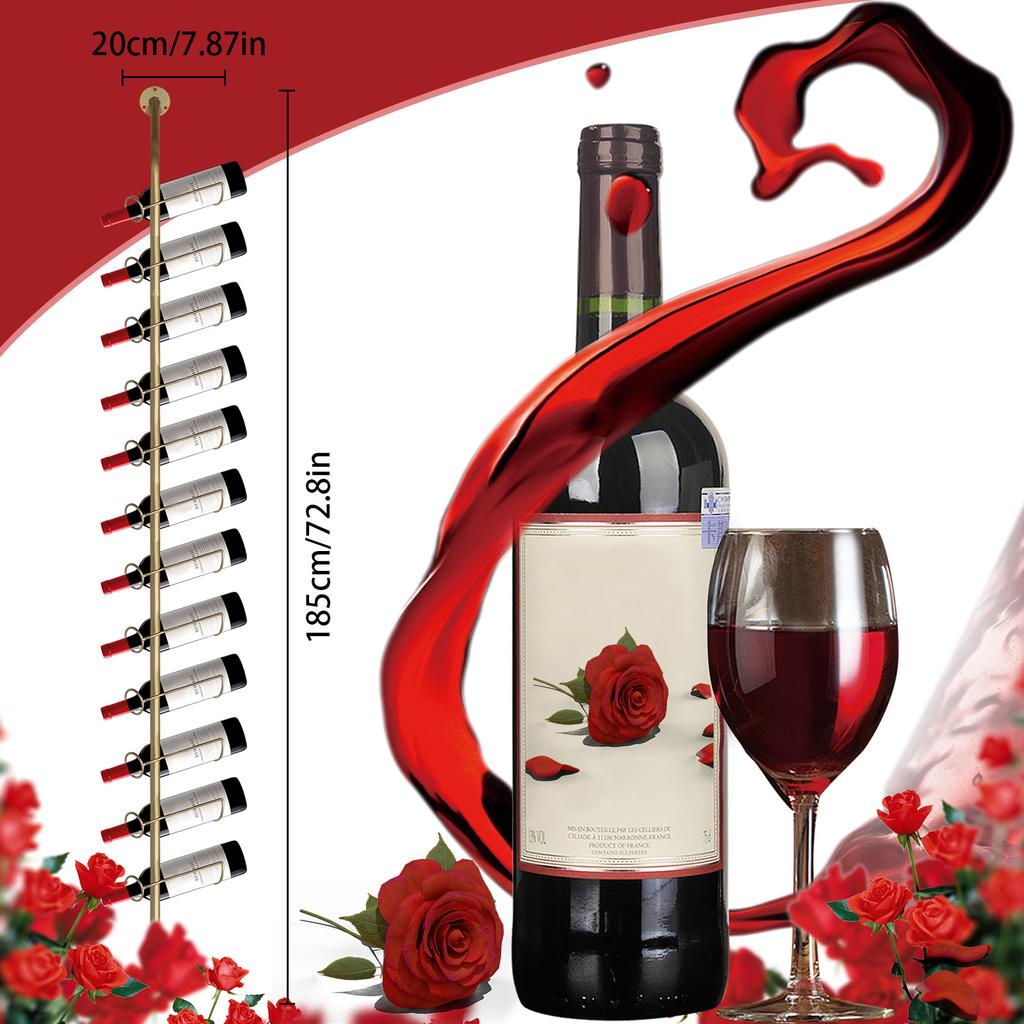 5 Pack Wall Mount Wine Rack for 60 Wine Bottles Wine Bottle Holder Wine Bottle Display Holder for Bar Kitchen Cellar Restaurant