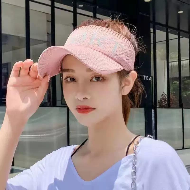 Wholesale Sun Hat Women's Summer Big Brim Cycling UV Protection Empty Top Sun Hat Foldable Face Cover Sun Protection
