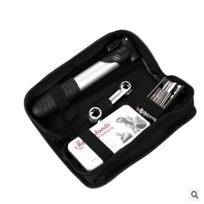 Mountain Bike Repair Tool Kit: Tire Patching, Pump, Wrench & Combination Tool Set