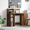 Desk with Shelf Rustic Wood Look 90 x 48 x 101.5 cm Particleboard