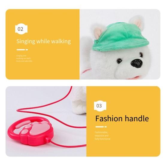 Електрична плюшева іграшка-собака з рухом облизування язиком, реалістичними звуками, ходячий плюшевий собачка з повідком, повторює те, що ви говорите, імітація м'якої іграшки