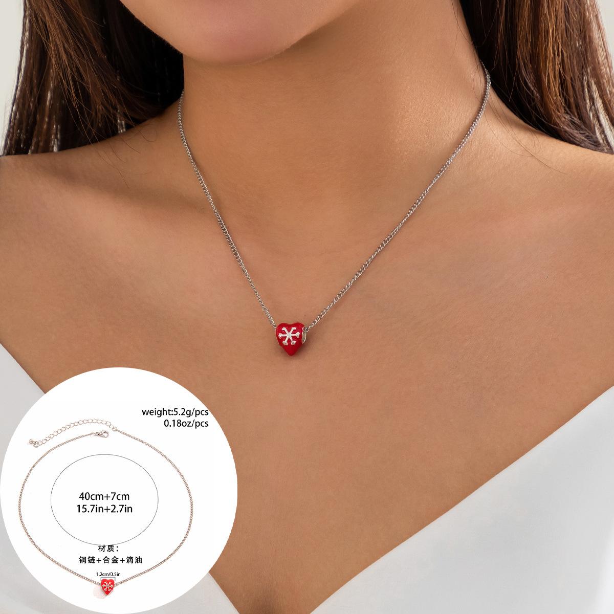 Creative Multi-Christmas Tree Snowman Necklace Women, Simple Imitation Pearl Oil Dripping Star Necklace