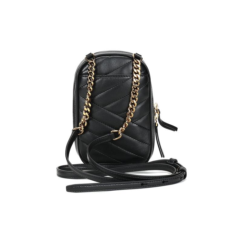 Tory Burch Kira Logo Lambskin Shoulder Crossbody Phone Bag Small Women Bags Black 73515-001