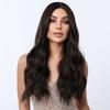 Long Wavy Synthetic Wig With Middle Part Golden Blonde Curly Hairpiece Women Heat Resistant Fiber 65cm Length Universal