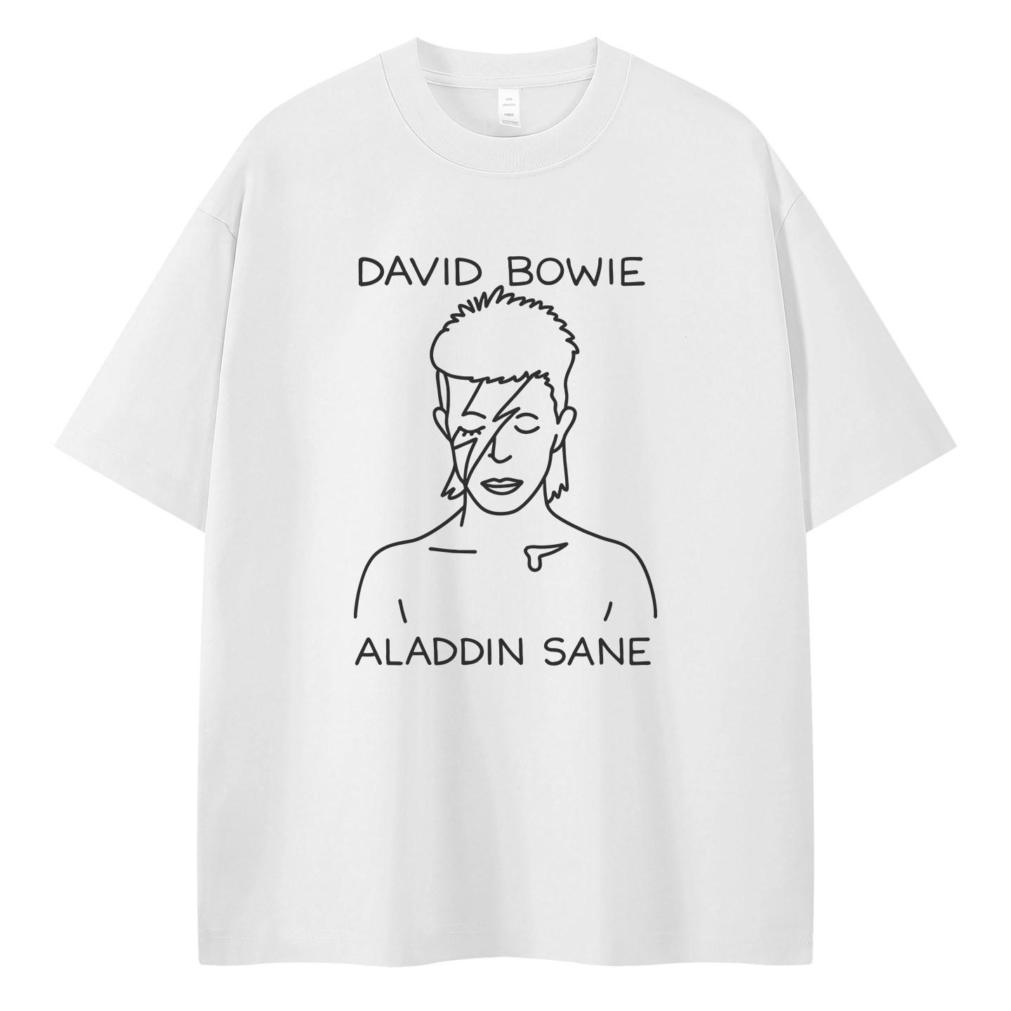 

Americanstyle Casual Summer Loose Pure Cotton Roundneck Rock Shortsleeved Tshirt with Printed Band Character Portraits 3XL