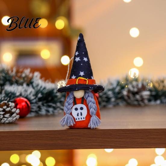 Halloween Party Ornaments Plush Gnome Decoration Spooky Witch Hat Swedish Tomte Elf Figurine Soft Fabric Collectibles Mini Scandinavian Dwarf