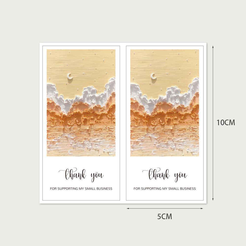 50-Pack Floral Ocean Thank You Stickers for Gift Box Sealing and Packaging Decoration