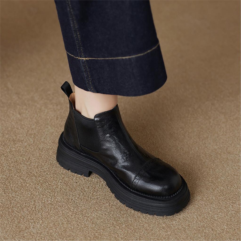 And Ankle Boots Women's 2025 Autumn and Winter New Retro Elastic Mouth One-pedal Versatile Small Short Boots Women's Fashion Chelsea Boots