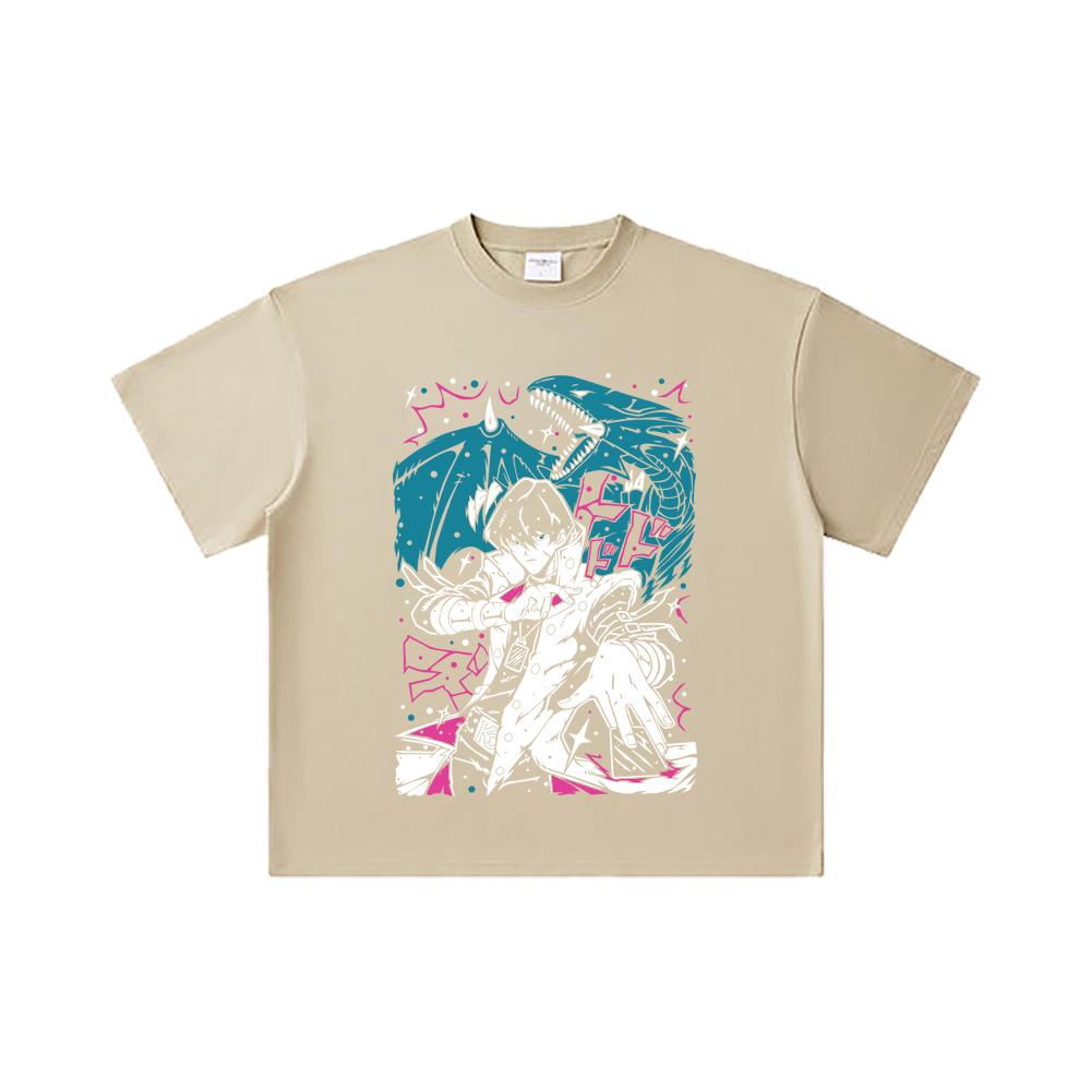 260 GSM Double Yarn 32 Count 100% Cotton Yu-Gi-Oh V7 Seto Kaiba Print Unisex Heavy Cotton T Shirt
