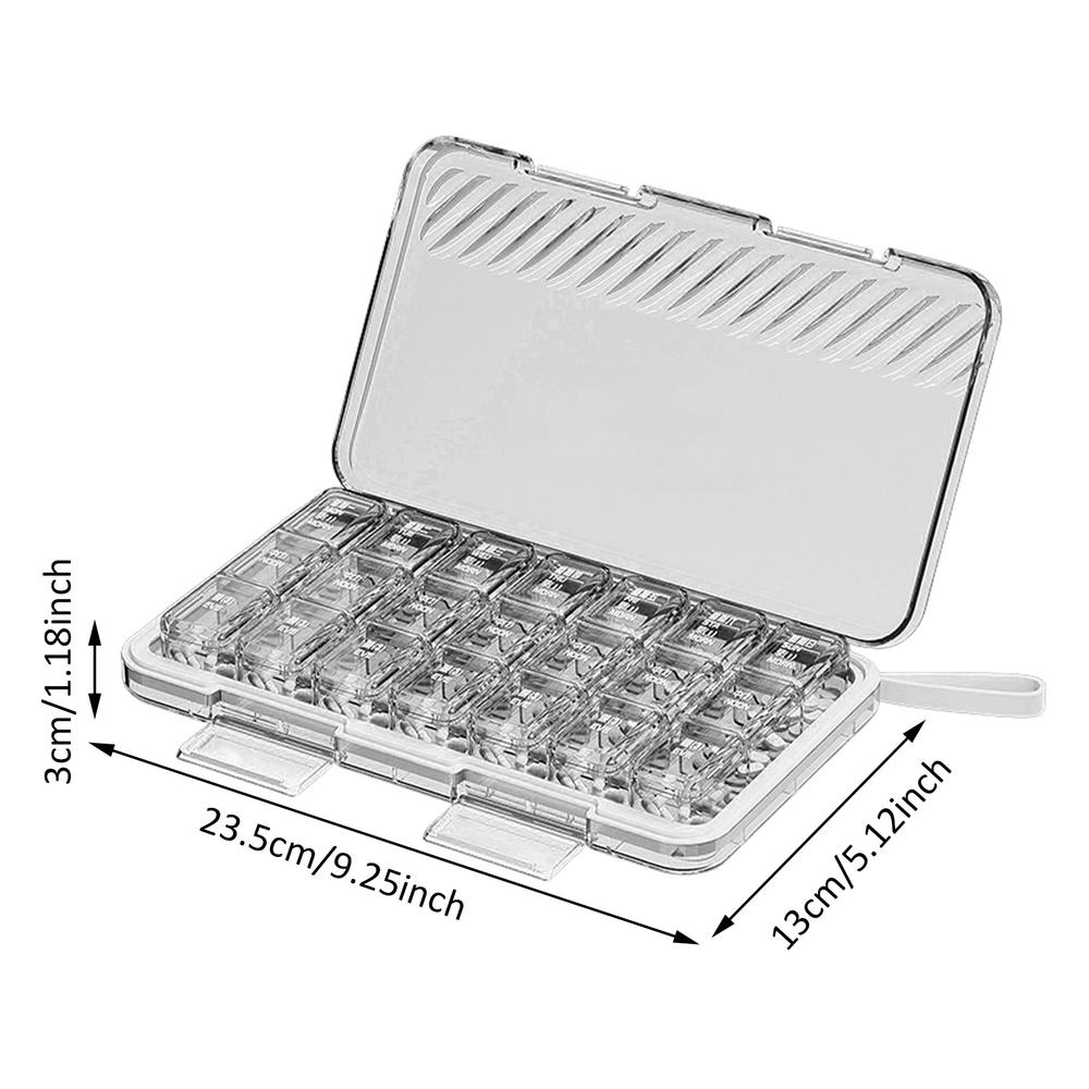 Daily Pill Box Clear Travel Pill Boxes Portable Medicine Box Pill Dispenser Medicine Pill Organizer For Outdoor Supplements белый
