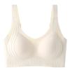 Traceless comfortable underwear women's big breasts show small gathering and upper support anti-sagging skin-friendly no steel ring elastic fixed bra