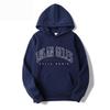 Autumn/Winter Solid Color Letter Print Sporty Hoodies for Men & Women - European & American Style.
