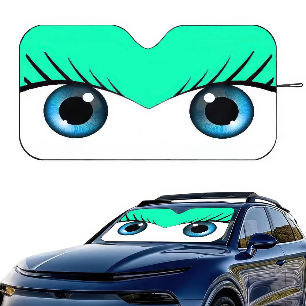 Cute Girl Car Eyes Windshield Sunshade Car Window Windscreen Cover Sun Shade Auto Sun Visor Car-covers Car Solar Protection