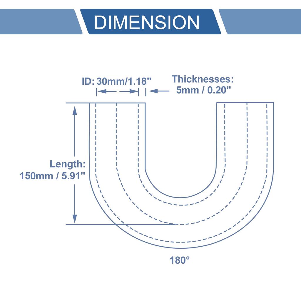 X AUTOHAUX 1 Piece Inner Diameter 30mm Length 150mm 180