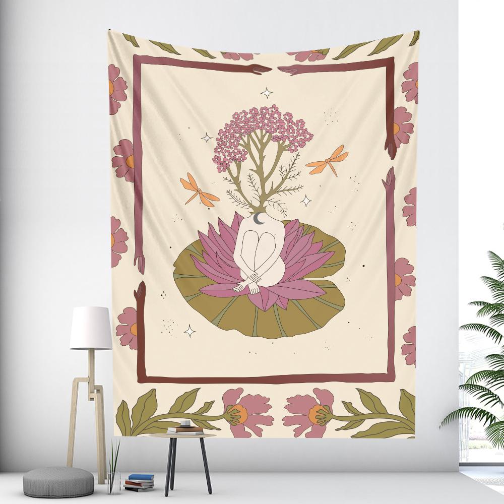 Tarot Pisica Luna Tapiserie Vrăjitorie Divinație Tapiserie Hippie Boho Agățat de perete Decor de perete Fundal țesătură Dormitor Home Decor