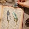 4Pcs Chinese Style Metal Feather Bookmark Vintage Decorative Bookmark  Office Reading