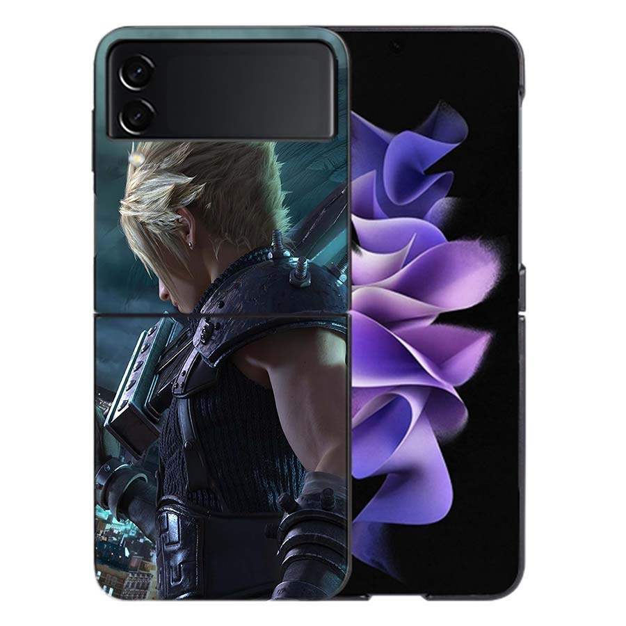 Final Fantasy VII For Samsung Galaxy Z Flip 5 4 3 Case Shockproof Hard Cover Phone Z Flip 6 7 5G Z Flip 5 4 5G TPU PC Hard Coq