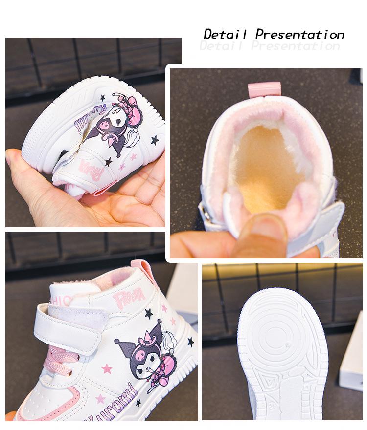 2025 Kinder High-Top Sportschuhe: Herbst/Winter Stil für Jungen, Cartoon-Leder für Mädchen, Bequeme Freizeitsneaker mit weicher Sohle