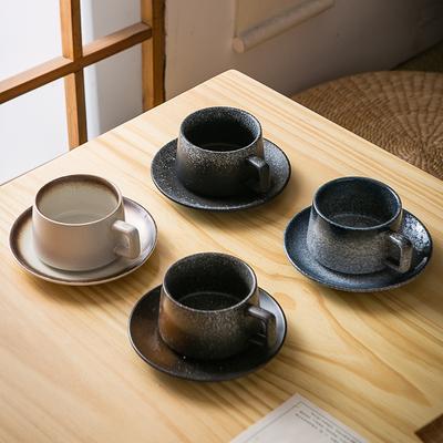 Caneca de Café de Cerâmica Vintage Japonesa Restaurante Casa Conjunto de Chá Xícara de Chá com Pires Caneca para Beber Escritório Presente de Aniversário Decoração de Casa
