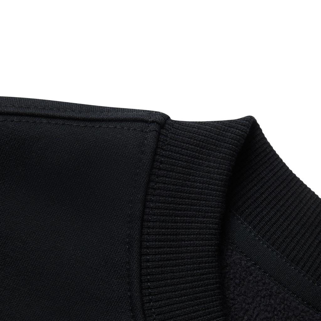 Li Ning Sports Lifestyle Series Solid Color Logo Round Neck Comfortable Breathable Fleece Warm Sweatshirt Unisex Sweatshirt AWDU981-12