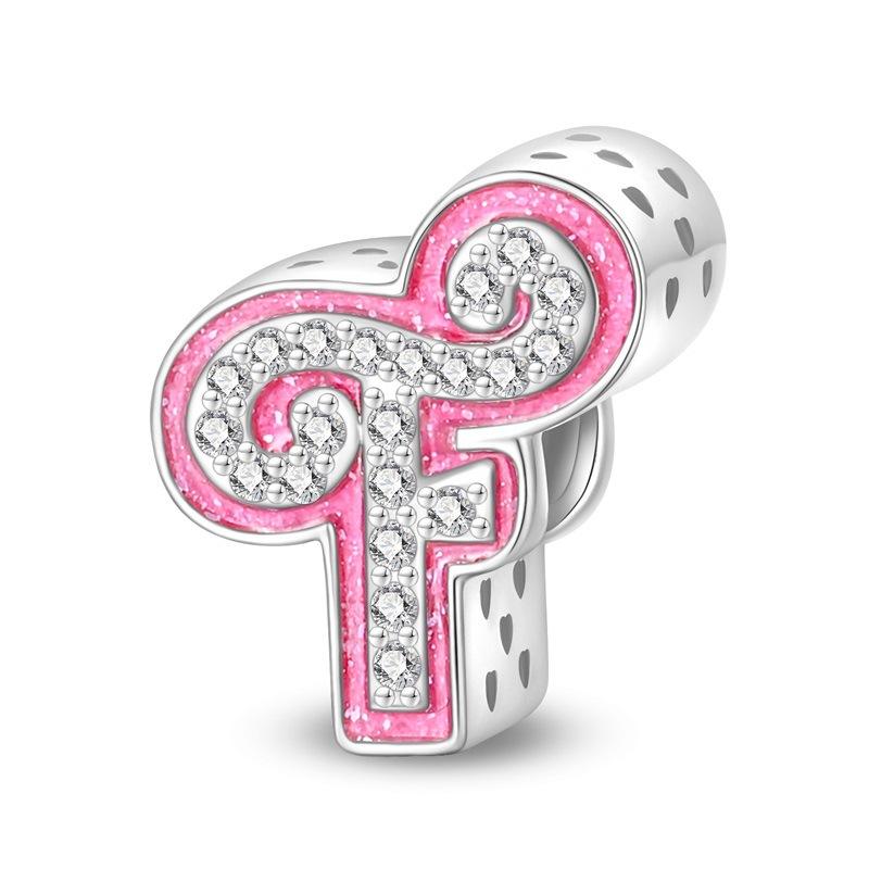 Fashion Barbie Pink Alphabet Beads DIY Bracelet Jewelry Making Kit with Charms