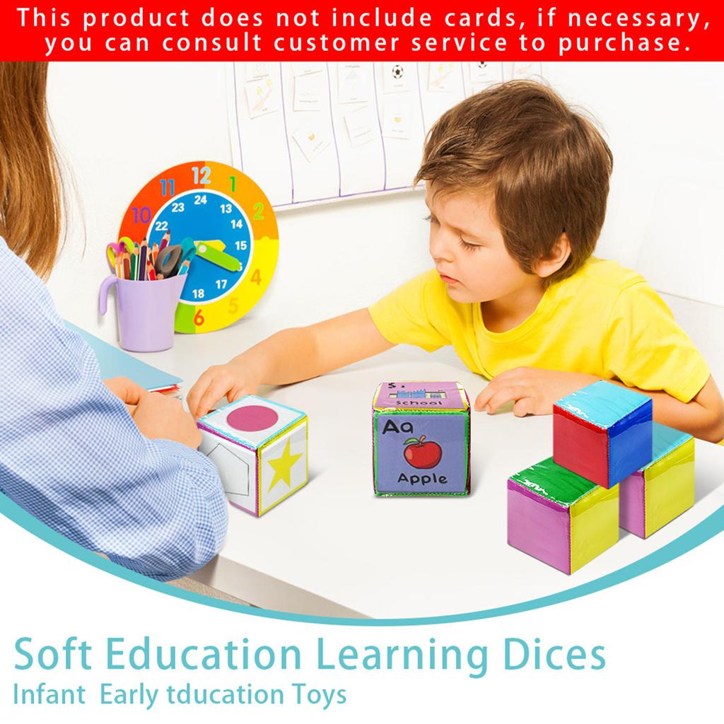 Dices with Clear Pocket Large Teacher Dices Learning Cubes Pocket Dices DIY Education Playing Game Dices for Classroom