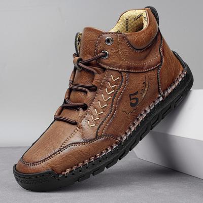 New  Handmade Leather Boots Men Casual Shoes Botas Design Sneakers Man Comfortable Leather Shoes Men Ankle Boots Outdoor