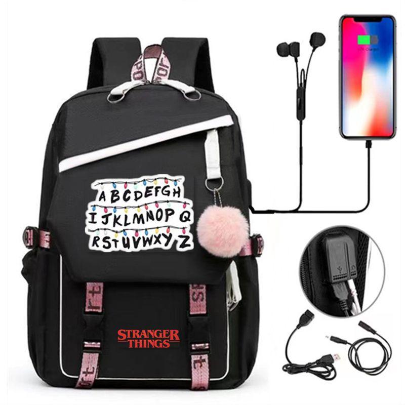 

Портфель Stranger Things Сезон, портативний і легкий, з USB-зарядкою BlackDiagonalZipper