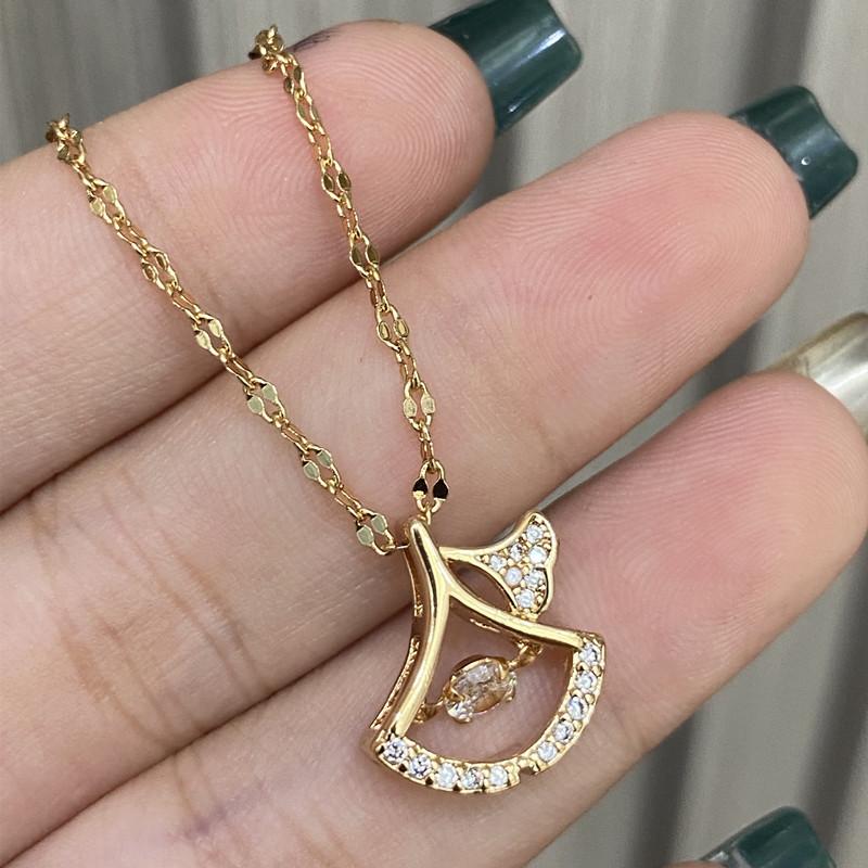 Baojia same hot-selling Seiko ginkgo biloba smart necklace simple niche collarbone chain wholesale