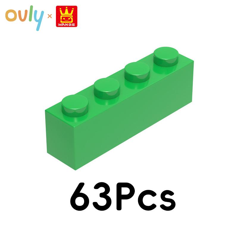 WANGE 4*1 Byggklossar 63 st Nr 3010 Små Kompatibla Klossar 4-Håls Höga Element Tillbehör MOC DIY Lös Vikt Barnleksak