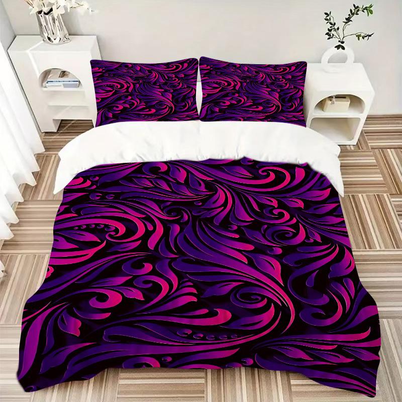 3pcs Floral Patterns Bedding Set, Includes Without Pillow Inserts, Soft Comfortable Bedding Set,All-Season Use a0924046