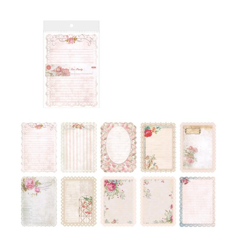 10pcs/pack Vintage Patterned Lace Paper Scrapbook Materials DIY Photo Album Collage Journalling Creative Stationery Supplies