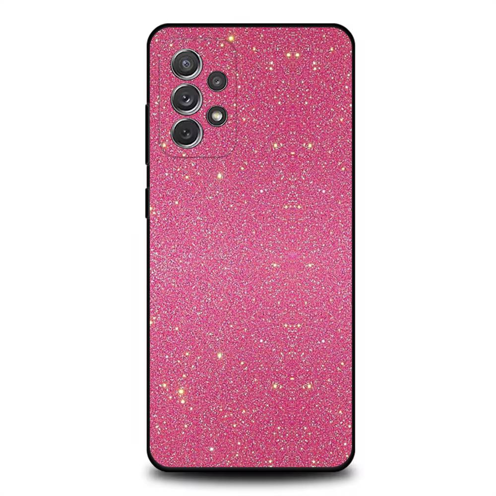 FHNBLJ Gold Pink Glitter Phone Case For Samsung S25,S24,S21,S22,S23,S30,Ultra,S20,Plus,Fe,Lite,Note,10,9,5G Black Cover
