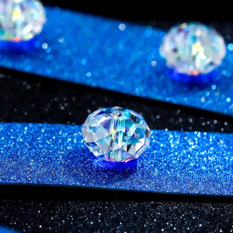 Aurora Iridescentne Galwanizowane Kryształowe Szklane Kwiatowe Płaskie Koraliki do DIY Tworzenia Biżuterii