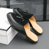 Fashion Summer Half Slippers Suede Shallow Mouth Loafers Flat Bottom Comfortable Soft Sole Men Casual Designer Shoes Half Slippers Men