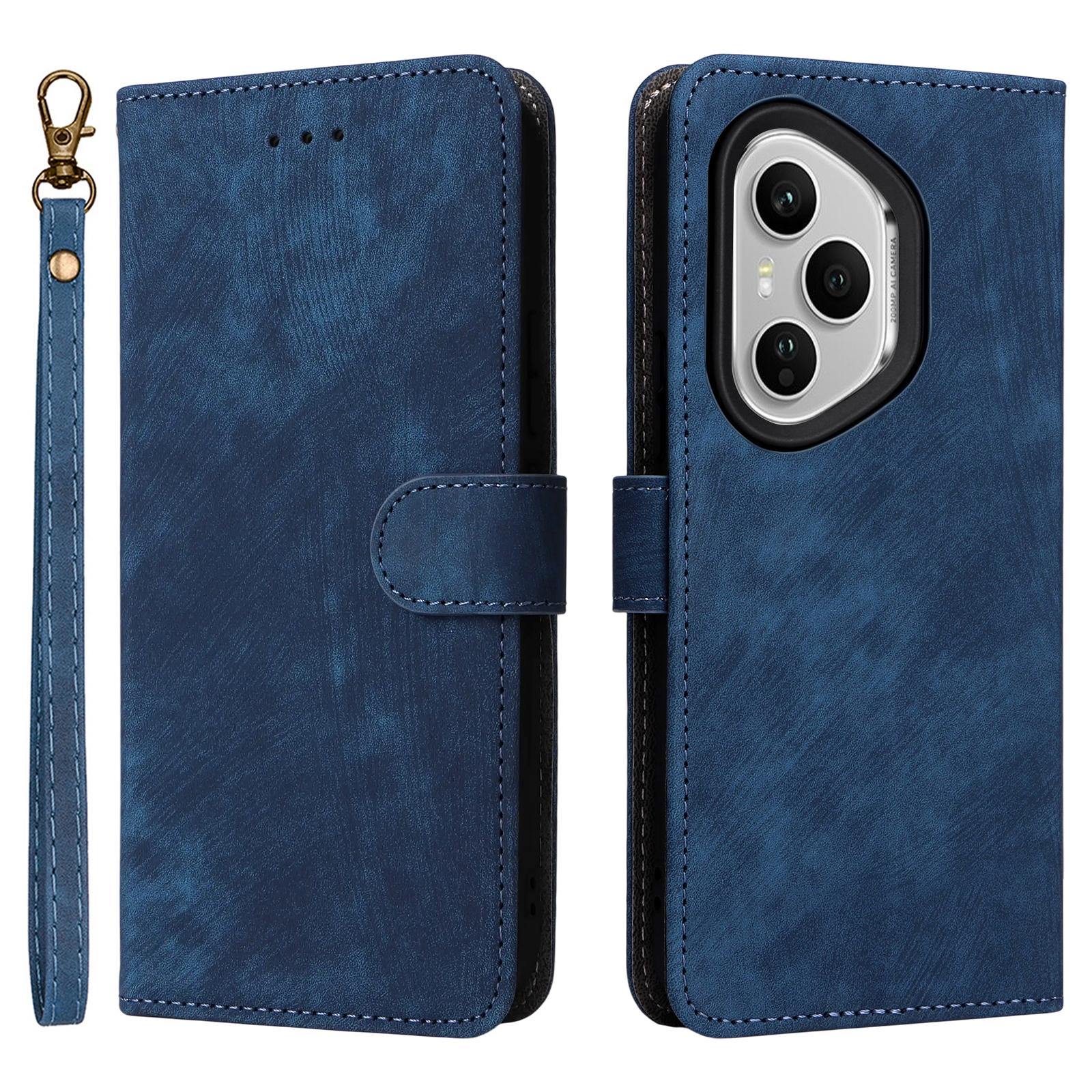 

Для Honor 400 Pro 5G (Глобальный) Чехол-кошелек с RFID-блокировкой из искусственной кожи, чехол-подставка для телефона с ремешком Blue