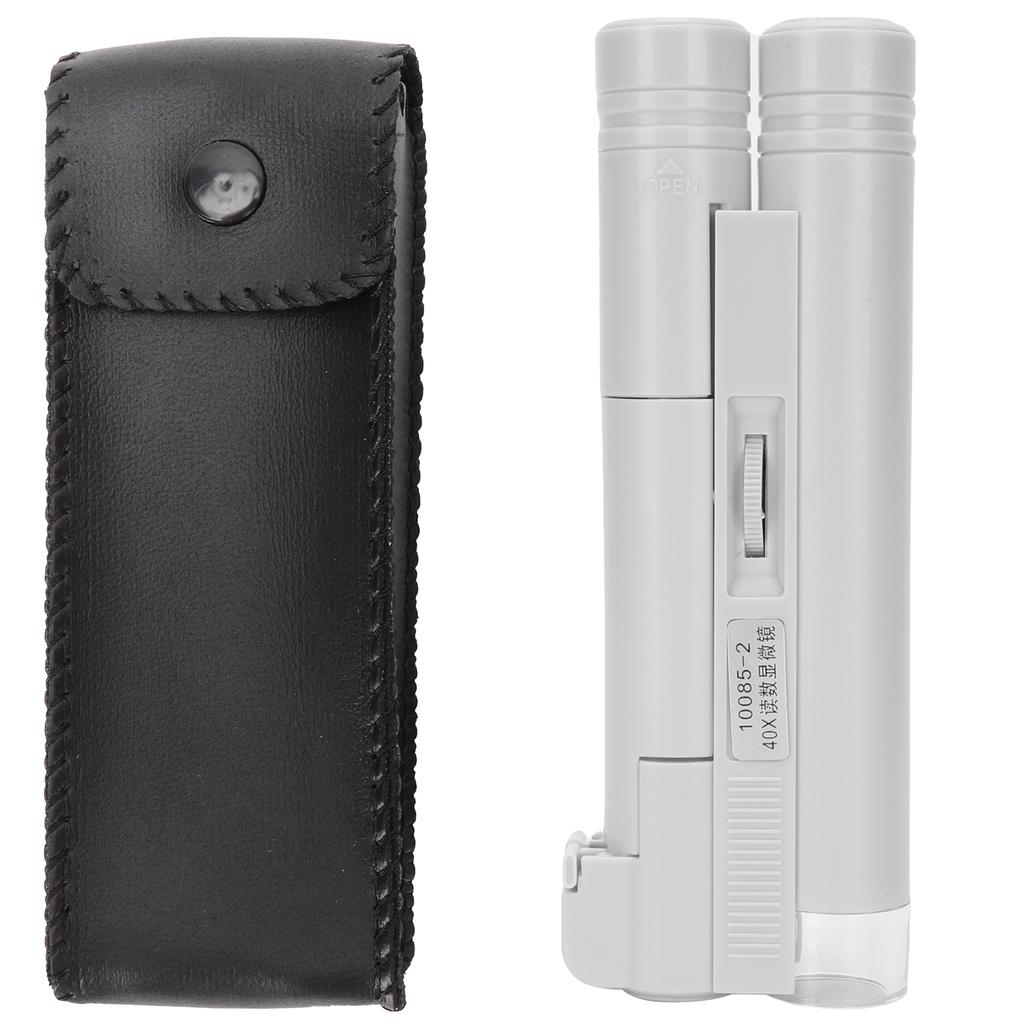 40X Professional Portable Microscope LED Magnifying Glass for Jewelry Identification