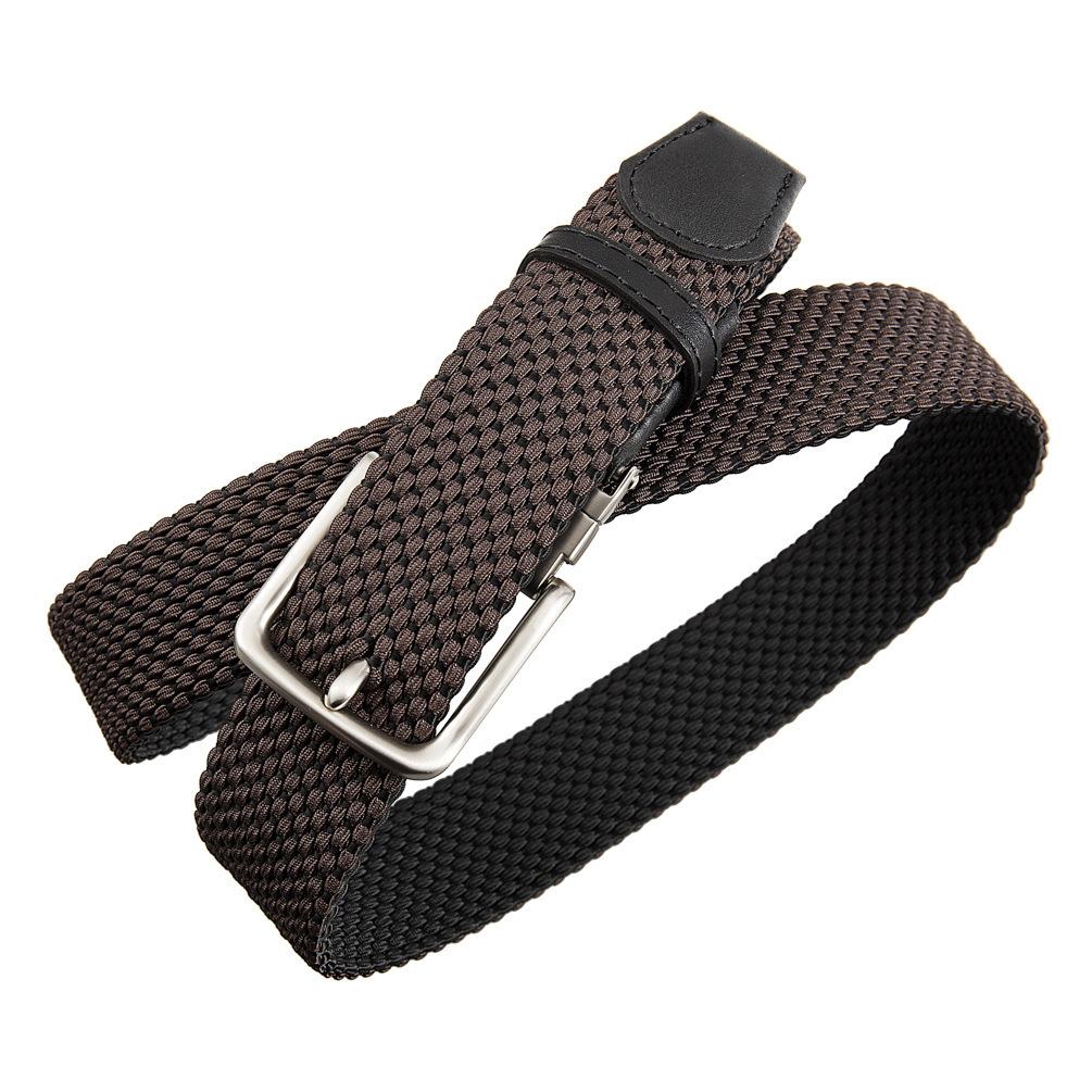 3.5Cm elastic braided pin buckle belt Double-sided rotating pin buckle elastic belt