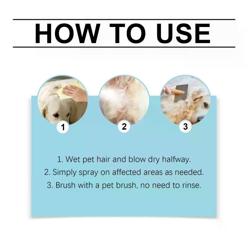 Yegbong Pet Detangler Spray For Dogs Cats Anti-Knot Hair Smoothing Spray Soften Fur Fluffy Grooming Spray 7