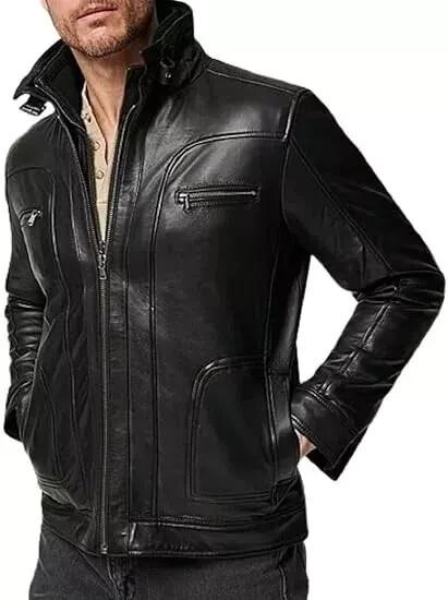 Pure Lambskin Leather Jacket Soft Casual Biker Soft Men New Stylish Handmade