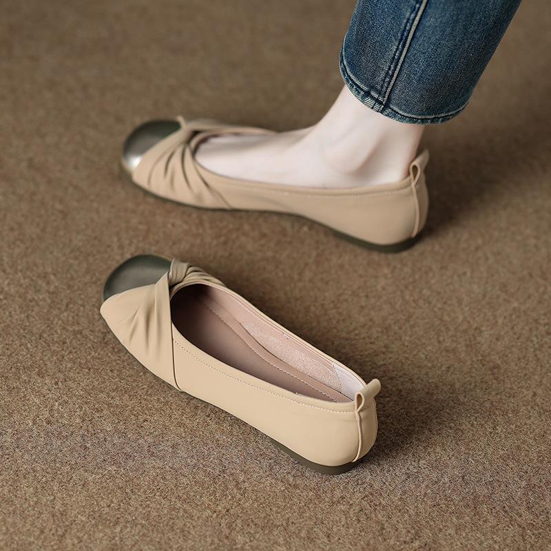 

638-16 Супермягкие туфли на плоской подошве женские 2025 осень и лето новые вечерние нежные туфли Doudou на мягкой подошве ladyshoes 40