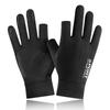 Gants de protection solaire en soie glacée pour hommes, été, fins, antidérapants, respirants, pour l'extérieur, équitation, conduite, pêche, gants à deux doigts et demi découverts