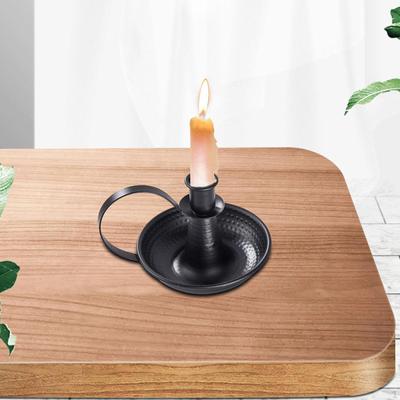 Candle Holder for Taper Candles, Black Metal Stand Decorative Tabletop