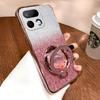 For Realme 16 Pro Case with Liquid Glitter Quicksand Hourglass Stand Holder Luxury Shiny Gradient Plating Girls Slim for Realme 16 Pro Plus Back Cover