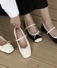 Sappun Klaen Ribbon Mary Jane Flat Shoes (1Cm) (Type A)