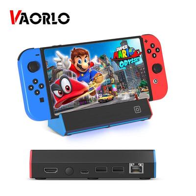 VAORLO 4K HDMI Uyumlu Adaptörlü Taşınabilir Şarj İstasyonu İstasyonu Tabanı/USB 2.0/Nintendo Switch için C Tipi Bağlantı Noktası/Anahtar OLED Bağlantı İstasyonu