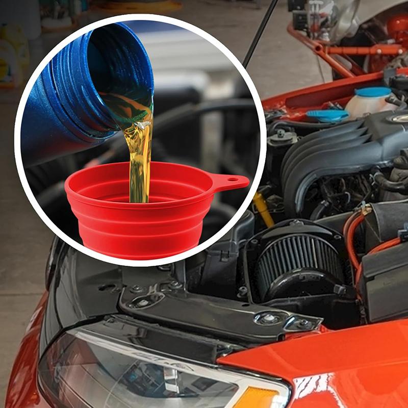 Car Engine Funnel Universal Silicone Liquid Funnel Washer Fluid Change Foldable Portable Auto Engine Oil Petrol Change Funnels