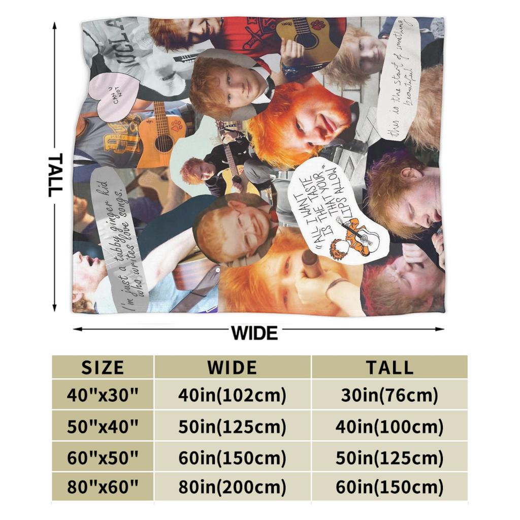 Famous Singer Ed Sheeran Classic Flannel Blanket Warm Soft Bedding Throws for Couch Chair Travel Office Bedspread Sofa Bed Cover