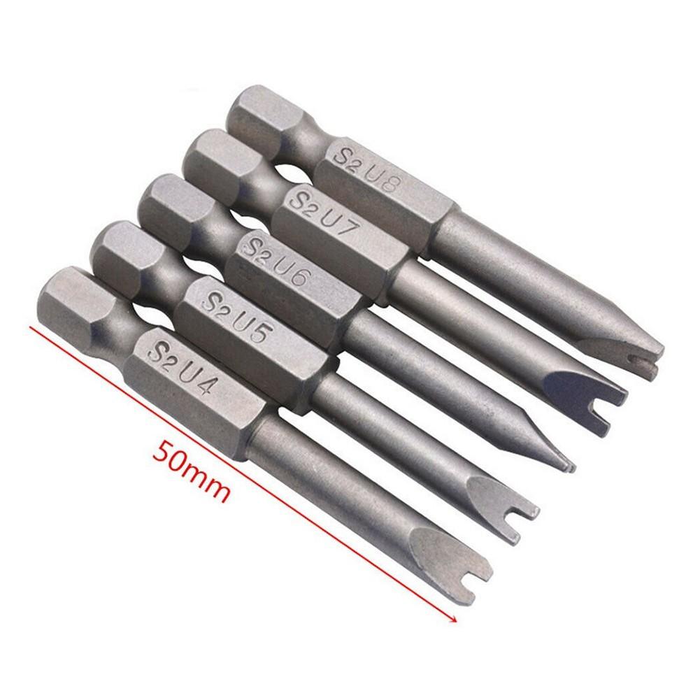 1 4 Hex Shank 50mm 5New MagneticU Shape Screwdriver Security Bits Tool