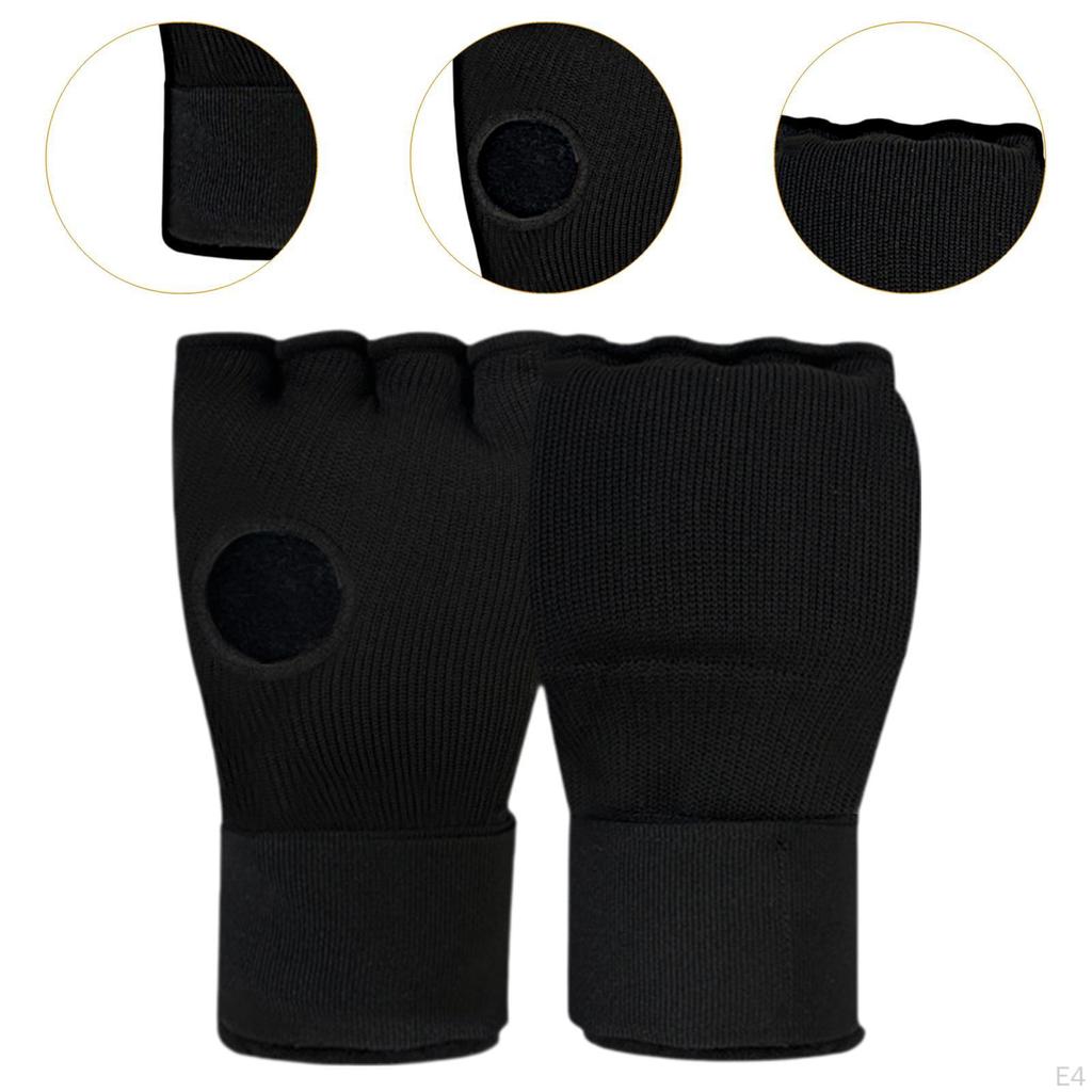 Boxing Inner Gloves Kickboxing Mitts Adjustable Hand Wraps Fingerless for Taekwondo